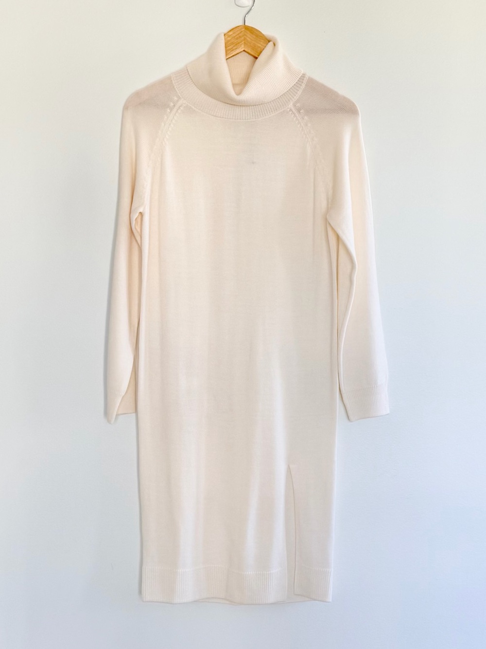 One Grey Day Ivory Merino Wool Turtleneck Sweater Dress XS NWT